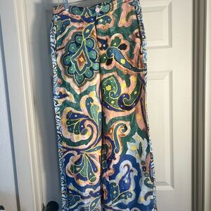 Anthropologie Maeve farm rio Style Wide Leg Boho Hippy High Waist Pants 2